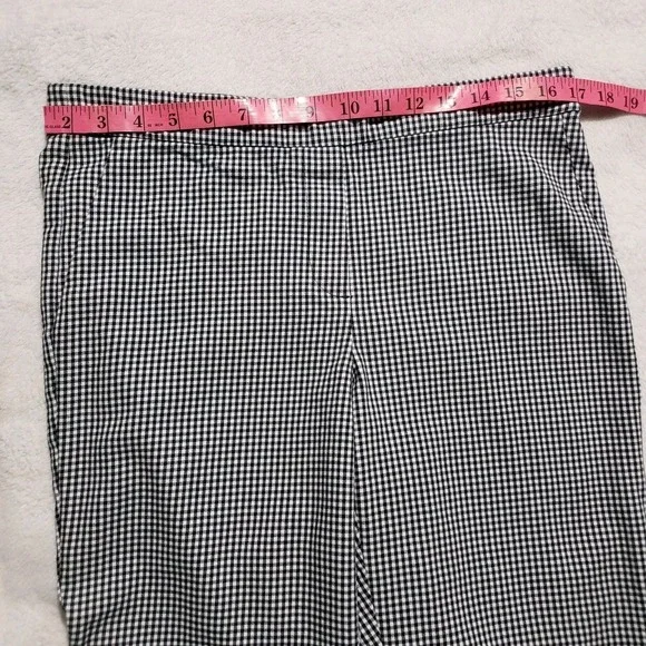 J.Jill Pull-on Pants Women's Size 10 Black White Gingham Straight Leg Stretch - Picture 8 of 10